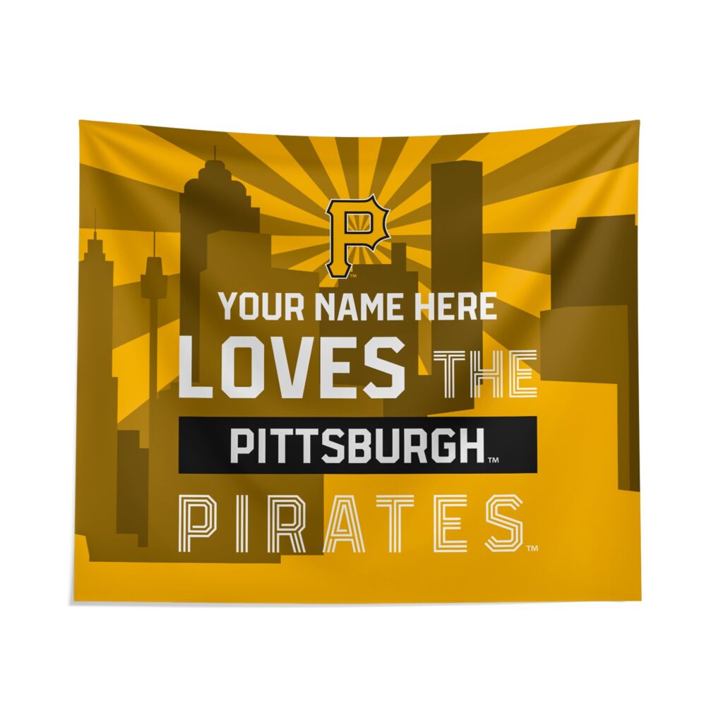 Pittsburgh Pirates Skyline Tapestry Personalized Custom Decor Pittsburgh Pirates Skyline Tapestry Personalized Custom Decor