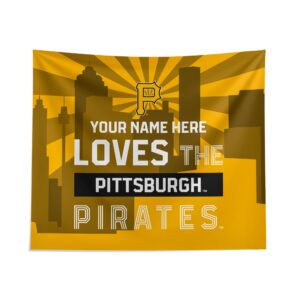 Pittsburgh Pirates Skyline Tapestry Personalized Custom Decor