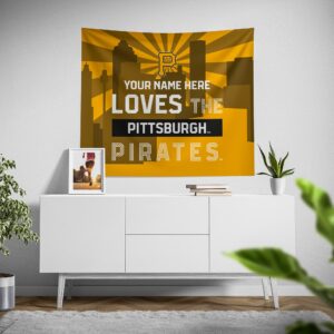Pittsburgh Pirates Skyline Tapestry Personalized Custom Decor