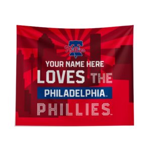 Custom Philadelphia Phillies Skyline Tapestry: Personalized Wall Decor