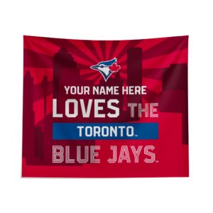 Custom Toronto Blue Jays Skyline Tapestry - Personalized Wall Decor