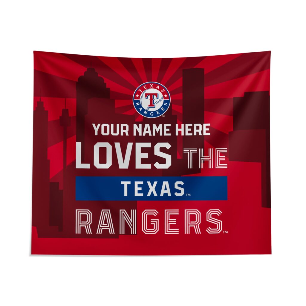 Custom Texas Rangers Skyline Tapestry – Personalized Wall Decor Custom Texas Rangers Skyline Tapestry – Personalized Wall Decor