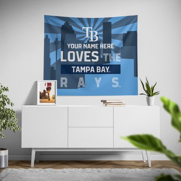 Custom Tampa Bay Rays Skyline Tapestry – Personalized Home Decor