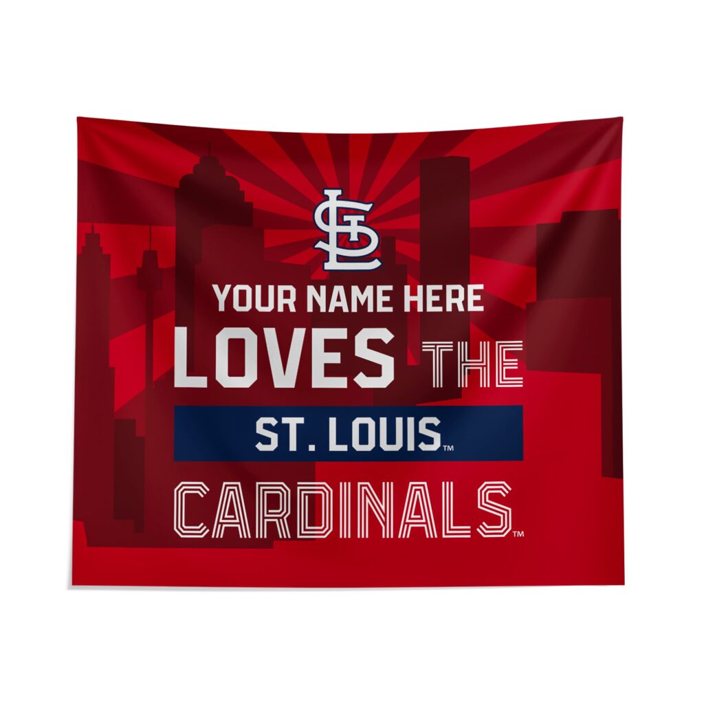Custom St Louis Cardinals Skyline Tapestry – Personalized Home Decor