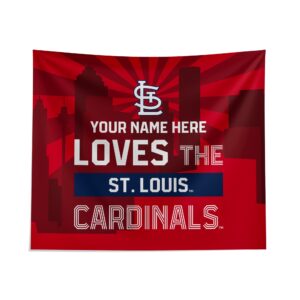 Custom St Louis Cardinals Skyline Tapestry - Personalized Home Decor