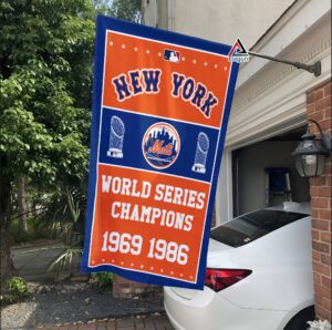 New York Mets World Series Champions Flag - MLB Premium Flag 3