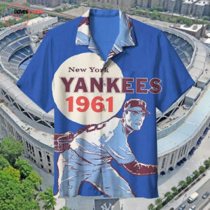 Vintage 1961 New York Yankees Hawaiian Shirt - Retro MLB Baseball Fan Apparel