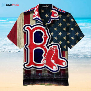 American Flag Boston Red Sox Hawaiian Shirt - Unisex Team Apparel