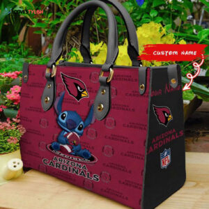 Arizona Cardinals Stitch Women Custom Name Leather Hand Bag