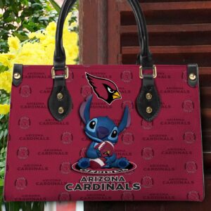 Arizona Cardinals Stitch Women Custom Name Leather Hand Bag 3