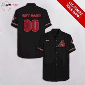 Custom Arizona Diamondbacks Hawaiian Shirt - Black Personalized Design