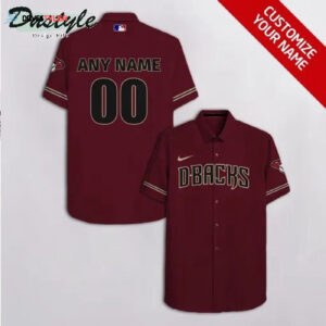 Custom Arizona Diamondbacks Hawaiian Shirt with Personalized Name & Number