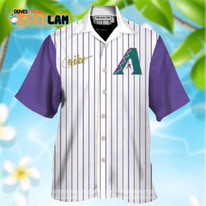 Custom Arizona Diamondbacks Hawaiian Shirt - White - Personalized Unique Design