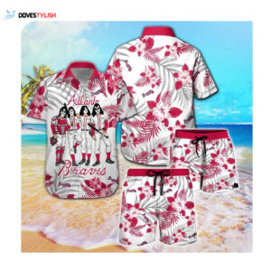 Atlanta Braves and Kiss Hawaii Summer Button Up Shirt for Men and Women