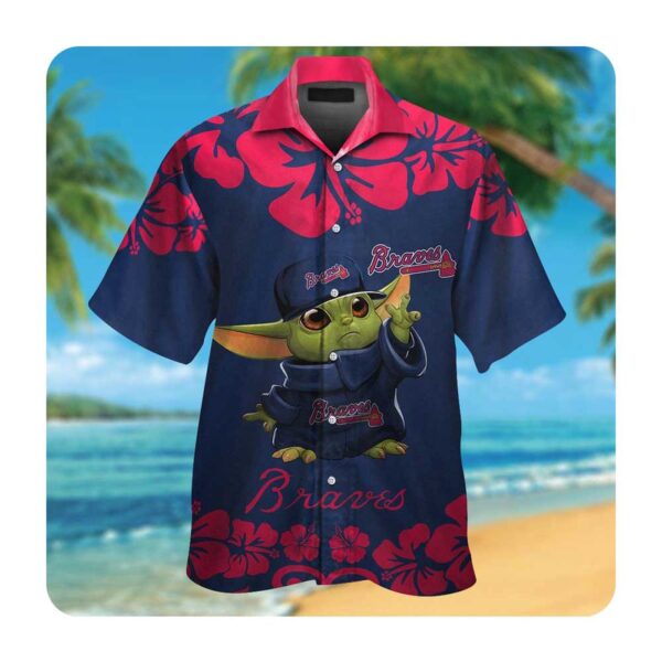 Atlanta Braves Baby Yoda Hawaiian Button Up Shirt – Summer Men Women