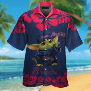 Atlanta Braves Baby Yoda Hawaiian Shirt Set for Men Women Kids