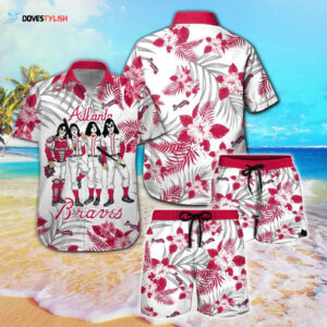 Official Atlanta Braves & Kiss Collaboration Hawaiian Shirt - Limited Edition