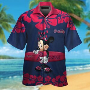 Atlanta Braves Minnie Mouse Hawaiian Shirt Set for Men Women Kids