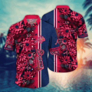 Atlanta Braves MLB Flower Hawaii Shirt  For Fans, Custom Summer Football Shirts