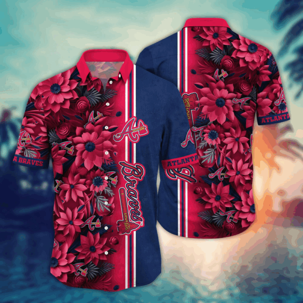Atlanta Braves MLB Flower Hawaii Shirt  For Fans, Custom Summer Football Shirts