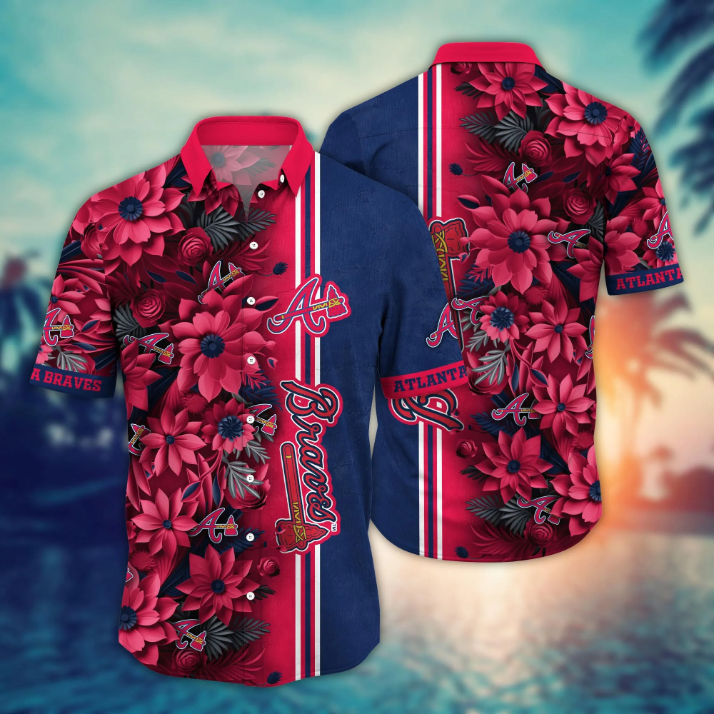 Atlanta Braves MLB Flower Hawaii Shirt For Fans, Custom Summer Football Shirts Atlanta Braves MLB Flower Hawaii Shirt For Fans, Custom Summer Football Shirts