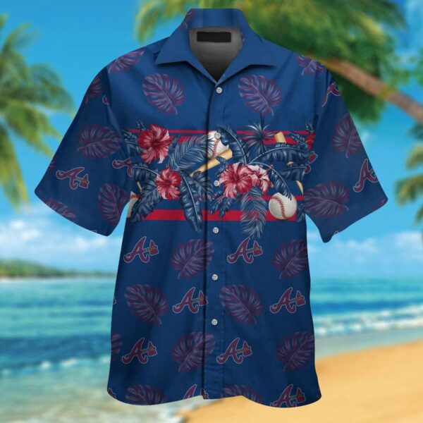 Atlanta Braves Hawaiian Shirt Set for Men Women Kids – Short Sleeve Button Up Tropical Aloha – MTE02