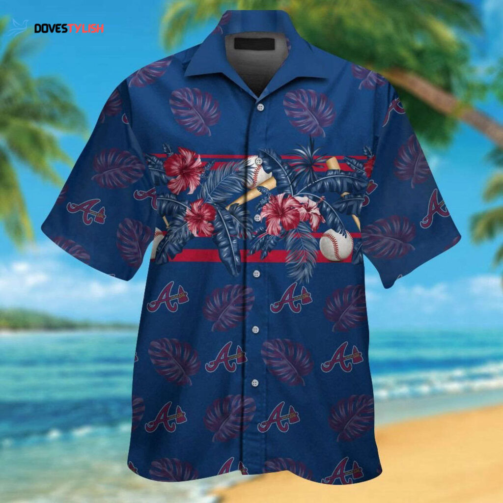 Atlanta Braves Hawaiian Shirt Set for Men Women Kids – Short Sleeve Button Up Tropical Aloha – MTE02