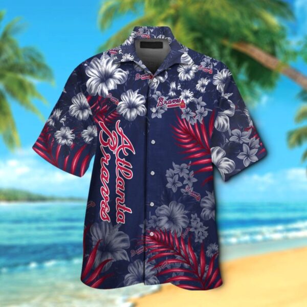 Atlanta Braves Hawaiian Shirt Set for Men Women Kids – Short Sleeve Button Up Tropical Aloha Shirt MTE08