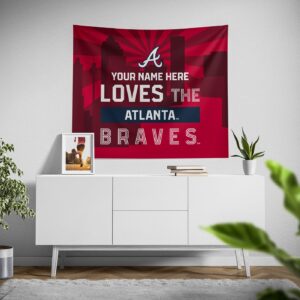 Custom Atlanta Braves Skyline Tapestry – Personalized Wall Decor