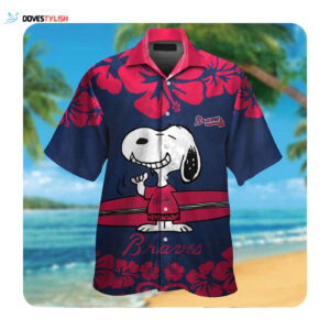 Atlanta Braves Snoopy Hawaii Shirt Summer Button Up Shirt for Men and Women