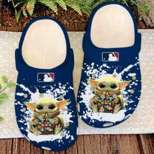 Baby Yoda Autism Star Houston Astros Clogs Shoes Classic Clogs Shoes In Blue