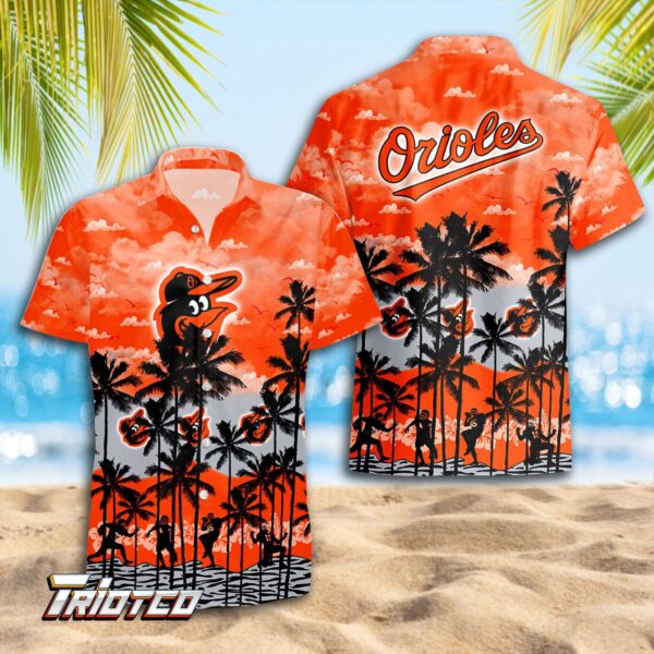 Men s Baltimore Orioles Hawaiian Shirt – Trending 3D Button Gift for Dad Father – Perfect Summer Style