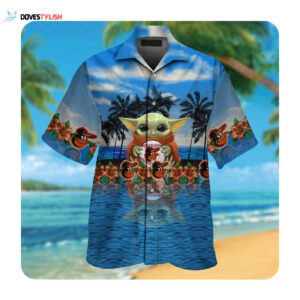 Baltimore Orioles & Baby Yoda Hawaii Shirt - Summer Button Up for Men & Women