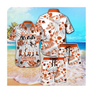Baltimore Orioles and Kiss Hawaii Summer Button Up Shirt for Men and Women