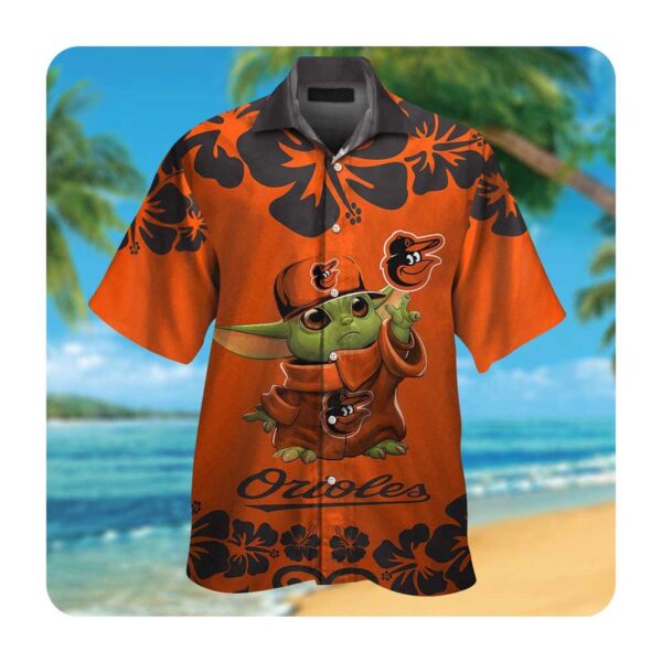 Baltimore Orioles Baby Yoda Hawaii Shirt: Men Women Summer Button Up