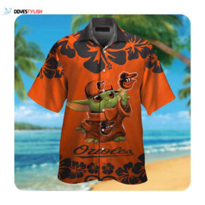 Baltimore Orioles Baby Yoda Hawaii Shirt: Men Women Summer Button Up