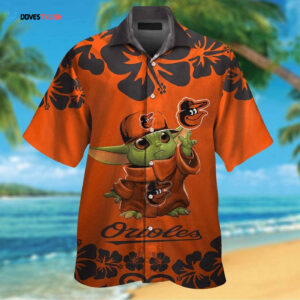 Baltimore Orioles Baby Yoda Hawaiian Shirt Short Sleeve Aloha Button Up