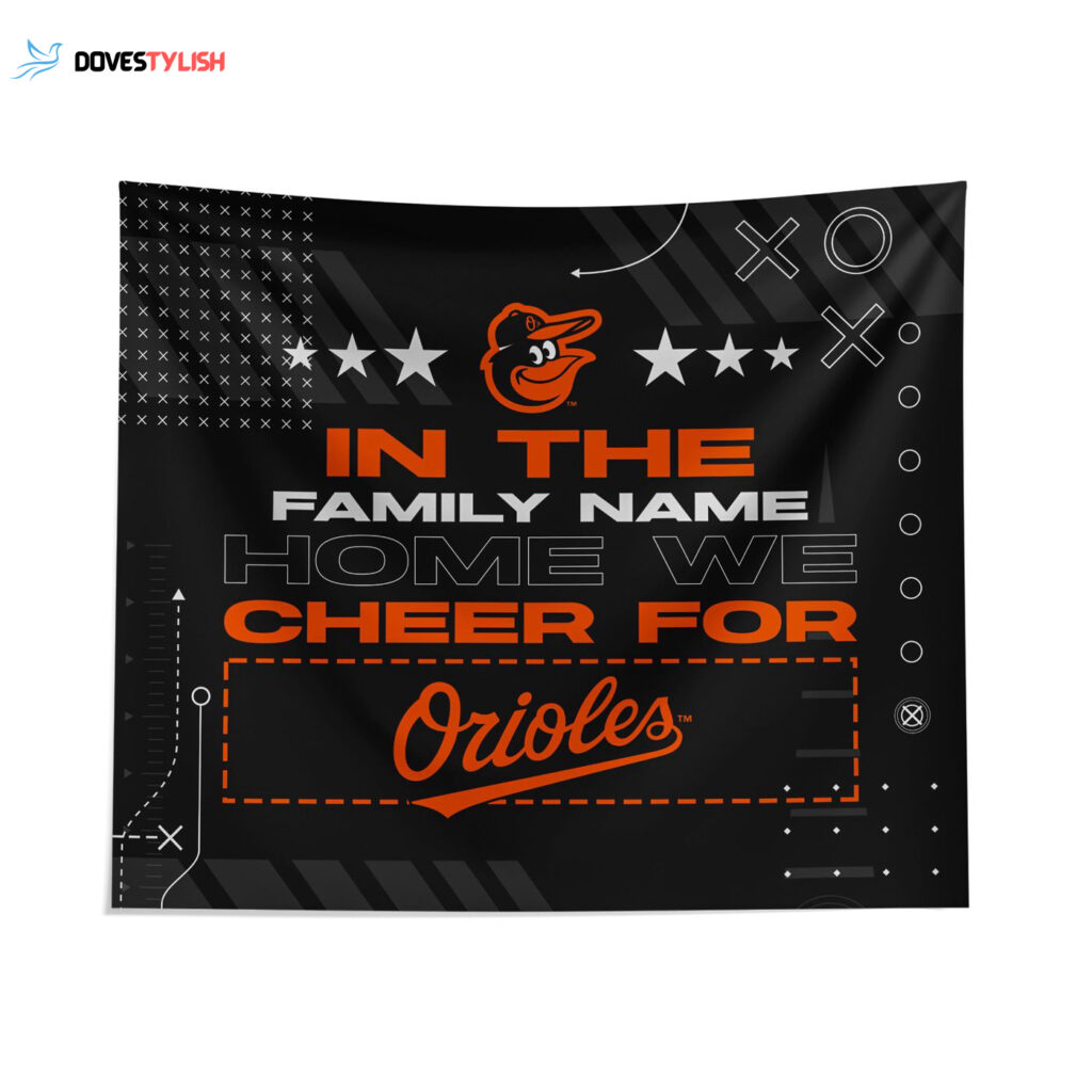 Custom Baltimore Orioles Cheer Tapestry – Personalized Fan Decor