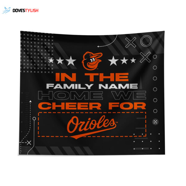 Custom Baltimore Orioles Cheer Tapestry – Personalized Fan Decor