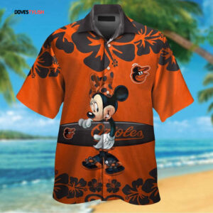 Baltimore Orioles Minnie Mouse Hawaiian Shirt Set for Men Women Kids
