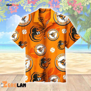 Baltimore Orioles Orange Hawaiian Summer Shirt - Official MLB Merchandise
