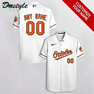 Custom Baltimore Orioles White Hawaiian Shirt - Personalized Fan Gear