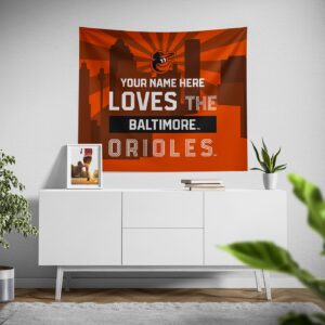 Custom Baltimore Orioles Skyline Tapestry – Personalized Wall Art Décor