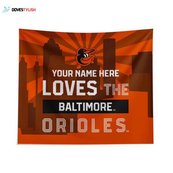 Custom Baltimore Orioles Skyline Tapestry – Personalized Wall Art Décor