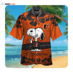 Official Baltimore Orioles Snoopy Hawaii Summer Button Up Shirt for Men and Women
