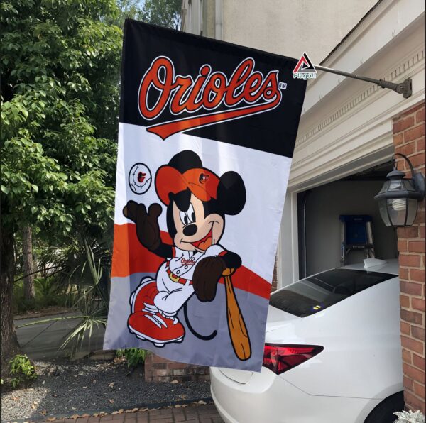 Official Baltimore Orioles x Mickey Baseball Premium MLB Flag