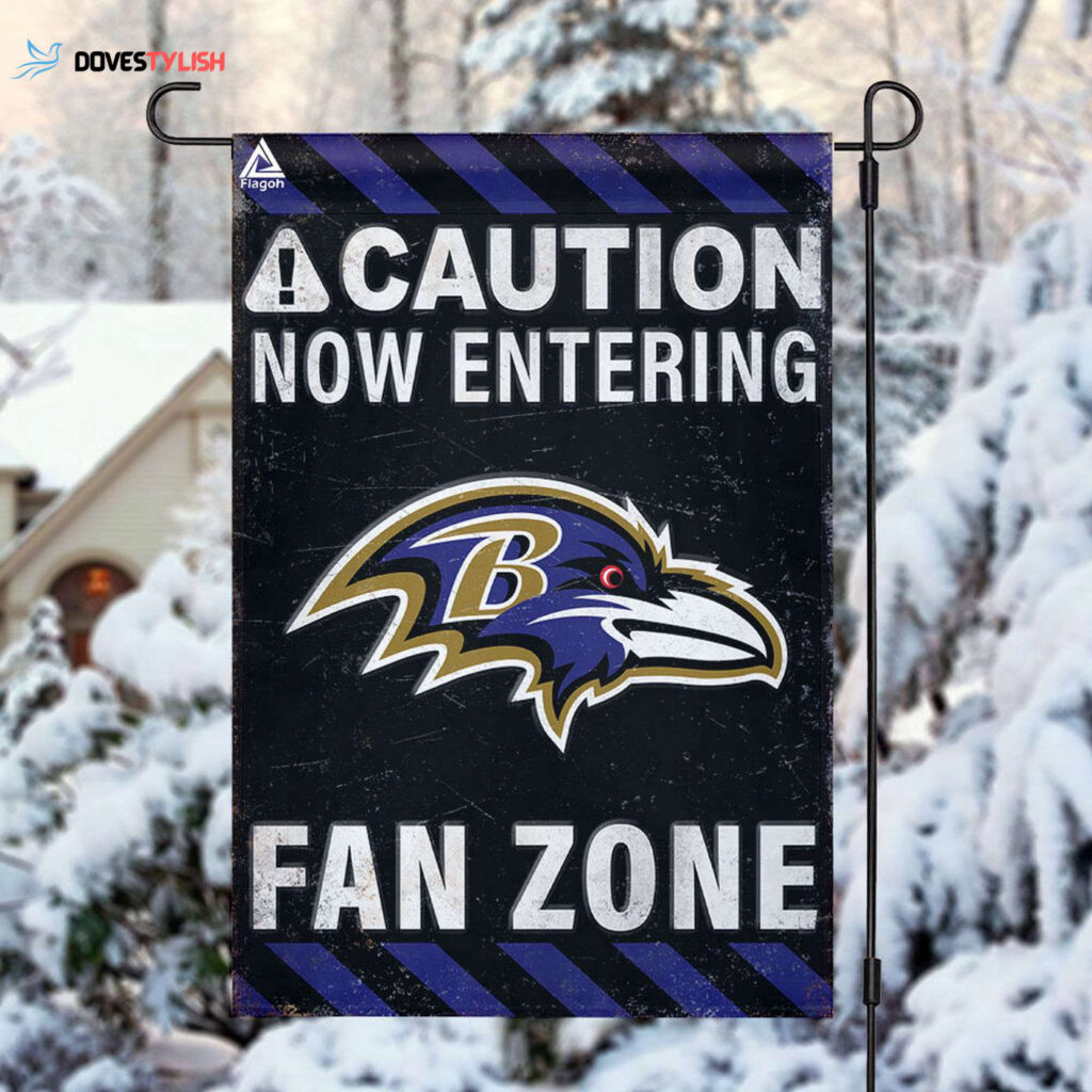 Baltimore Ravens Fan Zone Flag, NFL Welcome Sport Flag – House Garden Decor Gift