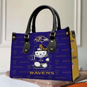 Baltimore Ravens Kitty Women Custom Name Leather Hand Bag