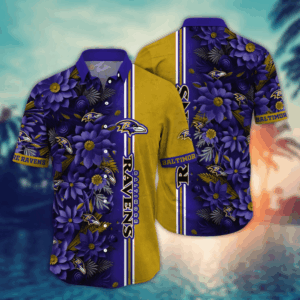 Baltimore Ravens NFL Flower Hawaii Shirt  For Fans, Custom Summer Football Shirts