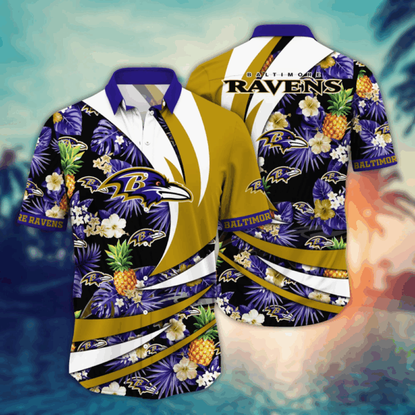 Baltimore Ravens NFL Flower Hawaii Shirt  For Fans, Summer Football Shirts